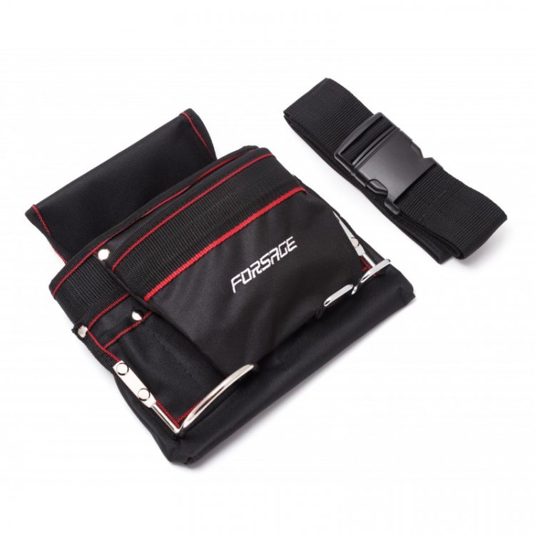 Сумка для инструментов поясная (два кармана + металлические держатели)