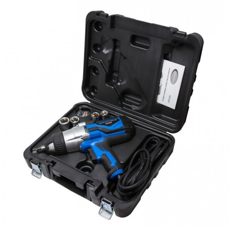 Гайковерт ударный электрический в комплекте со сменными головками 17,19,21,23мм 1/2"(220V,1020W,2600 об/мин, 480 Нм)+сменные угольные щетки, в кейсе