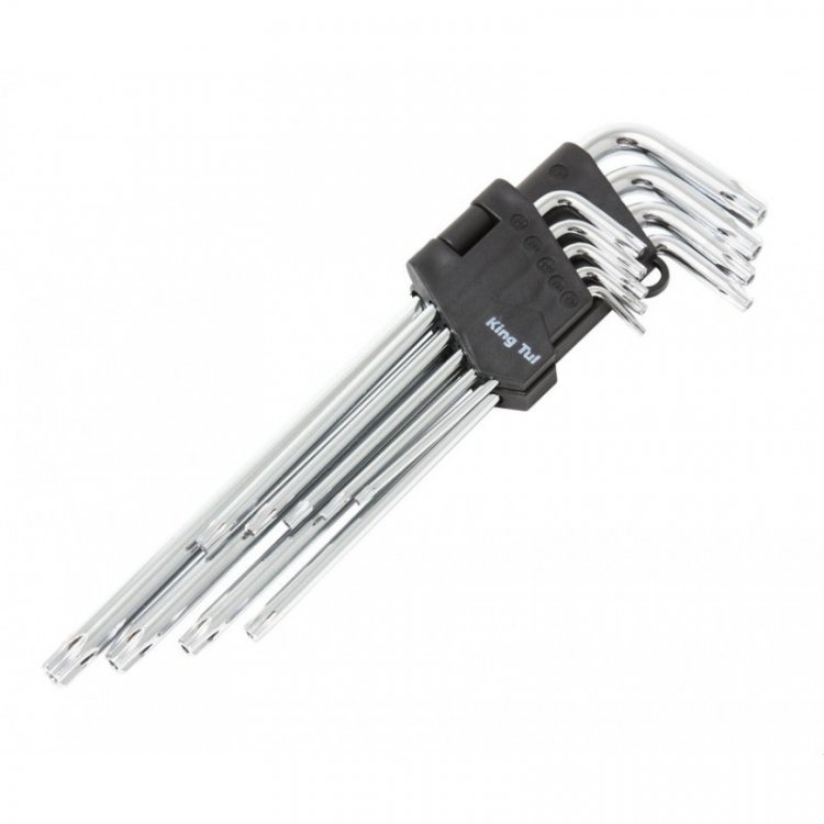 Набор ключей Г-образных TORX с отверстием экстра длинных, 9пр. (Т10,Т15,Т20,Т25,Т27,Т30,Т40,Т45,Т50), в блистере