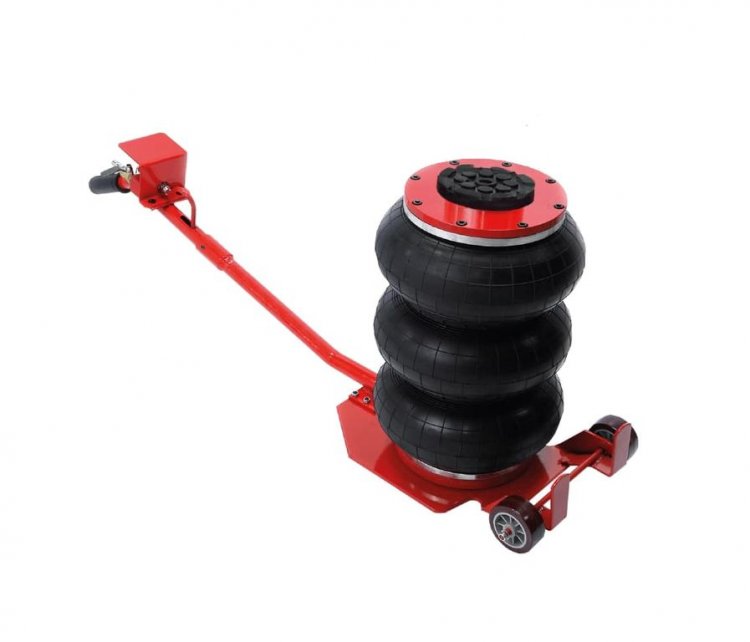 Домкрат подкатной пневматический 3т(6-12bar, h min 135мм, h max 400-450мм, 3 подушки, Ø270мм) Домкрат подкатной пневматический 3т(6-12bar, h min 135мм, h max 400-450мм, 3 подушки, Ø270мм)