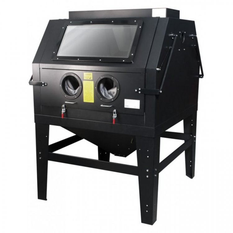 Пескоструйная камера с электродвигателем для очистки воздуха 1200л Пескоструйная камера с электродвигателем для очистки воздуха 1200л