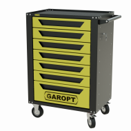 Тележка инструментальная Garopt 7 ящиков ЖЁЛТАЯ, центральный замок, увеличенные колеса, доводчики,  GAROPT  Серия "High", высота 1040мм