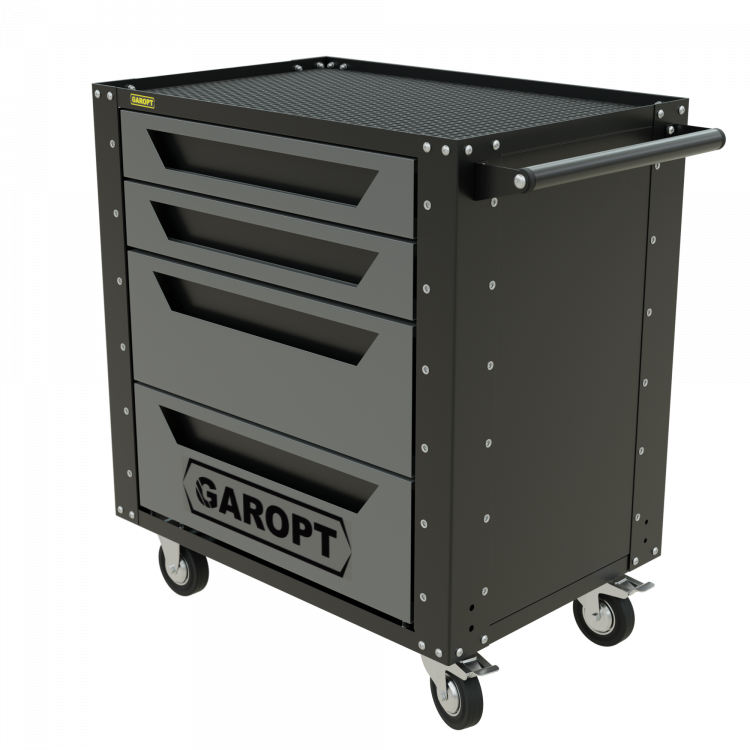 Gt4.grey Тележка инструментальная Garopt 4 ящика СЕРАЯ, Серия "Low-cost"