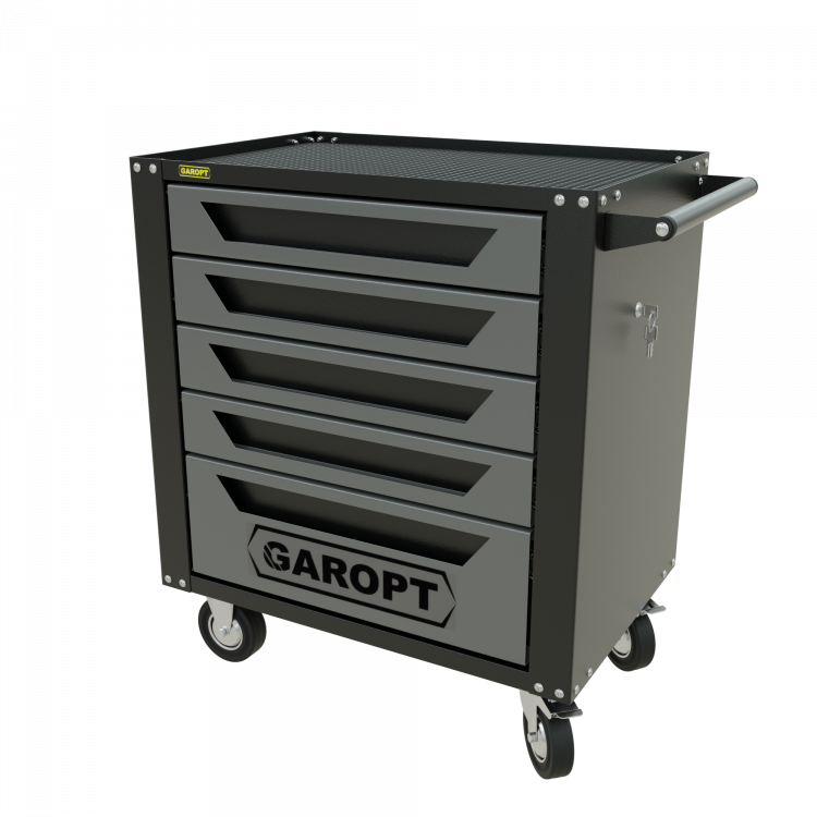 GTS5.grey Тележка инструментальная Garopt 5 ящиков СЕРАЯ, центральный замок, увеличенные колеса, доводчики, GAROPT Серия "Standart" GTS5.grey Тележка инструментальная Garopt 5 ящиков СЕРАЯ, центральный замок, увеличенные колеса, доводчики, GAROPT Серия "Standart"