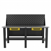 Верстак бестумбовый с экраном и двумя ящиками, желтый/ Стол для слесарных работ 1800*700 GAROPT, Gt1800STY1Y1PP.yell