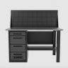 Верстак однотумбовый 4 ящика с экраном серый 1400*700 Garopt, GT1400STY4PP.grey