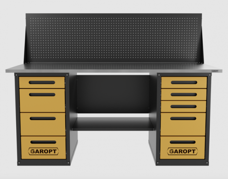 Верстак двухтумбовый 4 ящиков /5 ящиков с экраном 1800*700 желтый GAROPT, GT1800Y4Y5PP.yell Верстак двухтумбовый 4 ящиков /5 ящиков с экраном 1800*700 желтый GAROPT, GT1800Y4Y5PP.yell