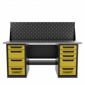 Верстак двухтумбовый 4 ящиков /5 ящиков с экраном 1800*700 желтый GAROPT, GT1800Y4Y5PP.yell
