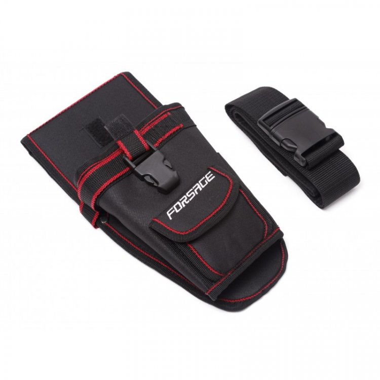 Сумка для инструментов поясная типа "кобура" (два кармана + ячейки для бит)