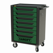 Тележка инструментальная Garopt 7 ящиков ЗЕЛЕНАЯ, центральный замок, увеличенные колеса, доводчики, GAROPT Серия "High", высота 1040мм Тележка инструментальная Garopt 7 ящиков ЗЕЛЕНАЯ, центральный замок, увеличенные колеса, доводчики, GAROPT Серия "High", высота 1040мм