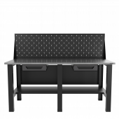 Верстак бестумбовый с экраном и двумя ящиками, серый/ Стол для слесарных работ 1800*700 GAROPT, Gt1800STY1Y1PP.grey