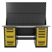 Верстак двухтумбовый 4 ящиков /5 ящиков с двумя экранами 1800*700 желтый GAROPT, GT1800Y4Y5PP2.yell