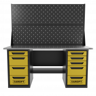 Верстак двухтумбовый 4 ящиков /5 ящиков с двумя экранами 1800*700 желтый GAROPT, GT1800Y4Y5PP2.yell Верстак двухтумбовый 4 ящиков /5 ящиков с двумя экранами 1800*700 желтый GAROPT, GT1800Y4Y5PP2.yell