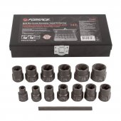 Набор головок-экстракторов для поврежденных болтов/гаек,14пр. 3/8" 1/2" (10-14, 16-19, 21, 22, 24, 27мм) в кейсе Набор головок-экстракторов для поврежденных болтов/гаек,14пр. 3/8" 1/2" (10-14, 16-19, 21, 22, 24, 27мм) в кейсе