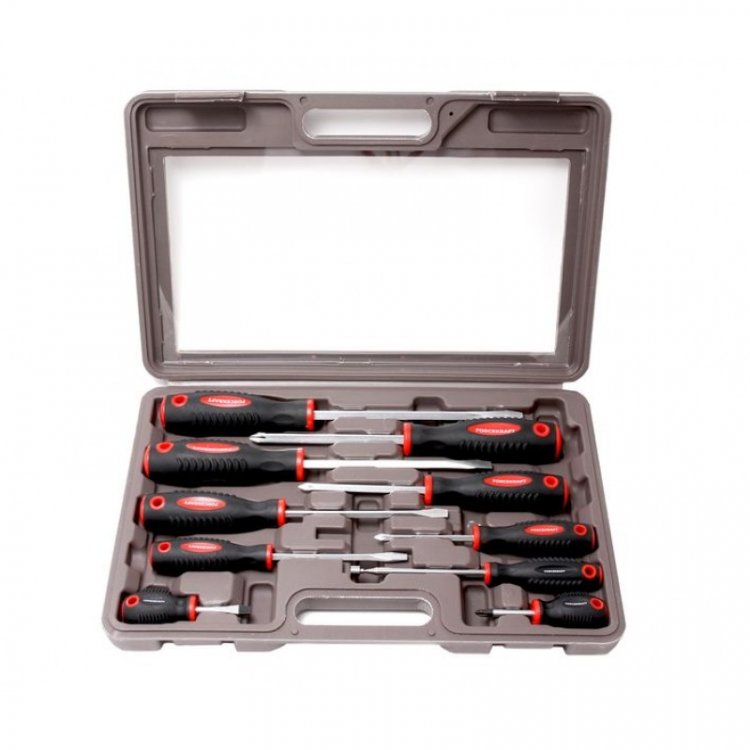 Набор отверток магнитных "Profi",10пр.(SL:5.5х100,6.5х125,8.0х150,9.5х175,6.5х38мм; PH:1х75,2х38,2х100,3х125мм+магнит телескоп190-550мм)в кейсе