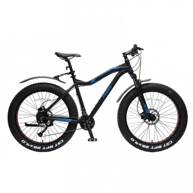Велосипед Фэтбайк Riot-x(рамаAl 6061;колесо26";пер/зад покр.4"; 27скоростей Shimano Acera,вилка RST Guid;тормозаTektro;седло Velo;рост до175см;черный)