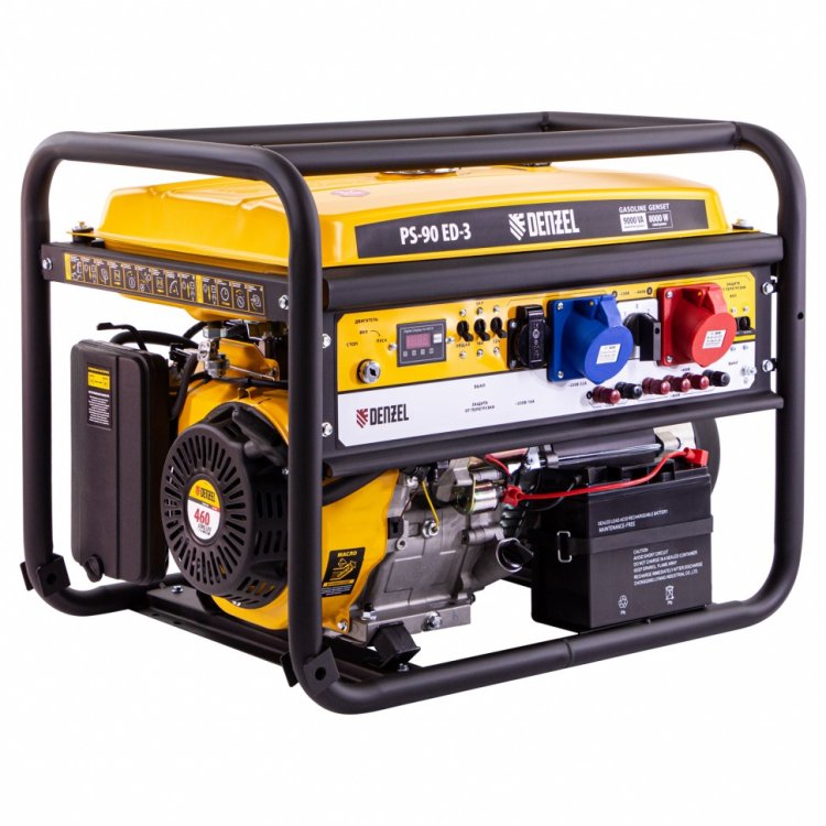 Генератор бензиновый PS-90ED-3, 9,0кВт, переключение режима 230В/400В, 25л, электростартер// Denzel Генератор бензиновый PS-90ED-3, 9,0кВт, переключение режима 230В/400В, 25л, электростартер// Denzel