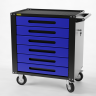 GTS6.blue Тележка инструментальная Garopt 6 ящиков СИНЯЯ, центральный замок, увеличенные колеса, доводчики, GAROPT  Серия "Standart"
