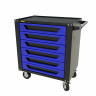 GTS6.blue Тележка инструментальная Garopt 6 ящиков СИНЯЯ, центральный замок, увеличенные колеса, доводчики, GAROPT  Серия "Standart"