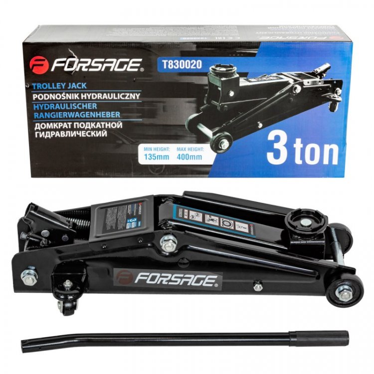 Домкрат подкатной гидравлический 3 т (h min-135mm, h max-400mm) Домкрат подкатной гидравлический 3 т (h min-135mm, h max-400mm)