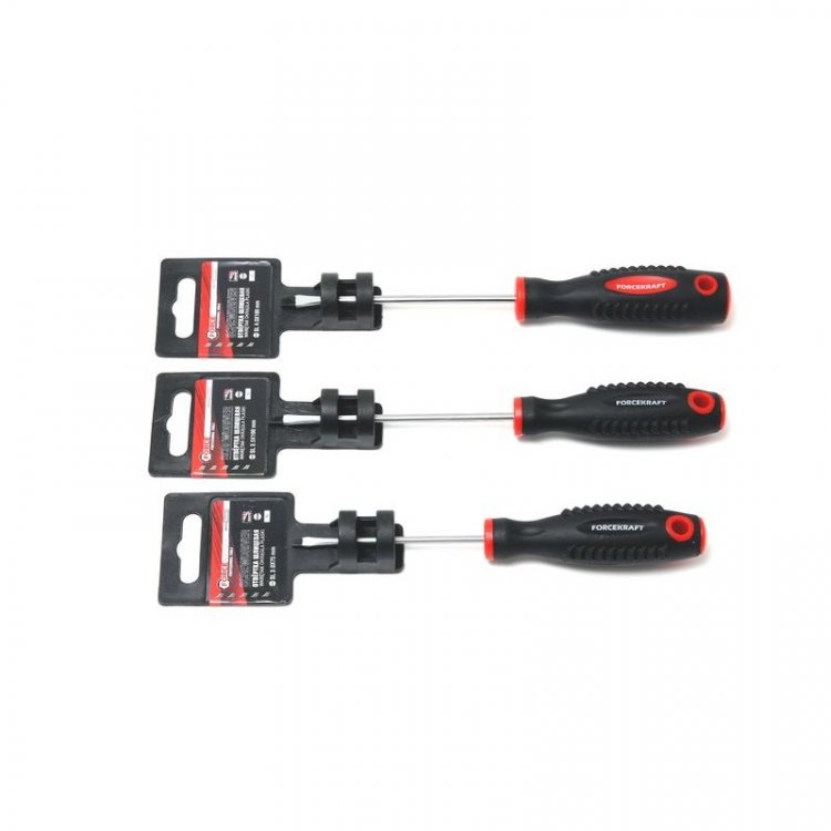 Отвертка шлицевая магнитная "Profi" S2 SL3.5х100мм, на пластиковом держателе