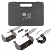 Набор микрометров, 3пр. (0-25, 25-50, 50-75мм, 0.01мм), в футляре Набор микрометров, 3пр. (0-25, 25-50, 50-75мм, 0.01мм), в футляре