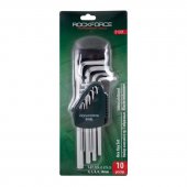 Набор ключей Г-образных 6-гранных длинных, 10пр.(1.27, 1.5, 2, 2.5, 3-6, 8, 10мм) в пластиковом держателе Набор ключей Г-образных 6-гранных длинных, 10пр.(1.27, 1.5, 2, 2.5, 3-6, 8, 10мм) в пластиковом держателе