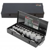 Набор инструментов 3/4 '',26 пр.(6гр.)(17,19,21,22,24,27,30,32,33,34,35,36,(36-12гр),38,41,46,50-3/4'',55,60,65мм-1''),в кейсе