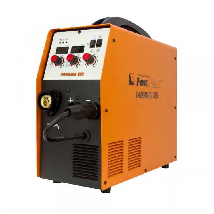 Сварочный полуавтомат Invermig 205  - Надежный 205А полуавтомат 3-в-1 с внутренним механизмом подачи проволоки. Сварочный ток 30-200 (MIG), 20-180 (TIG), 30-160(MMA). Возможность сварки порошковой проволокой (FCAW). ПВ: 100%. Напряжение: 220В. Есть р