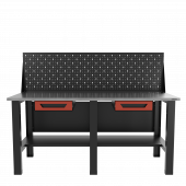 Верстак бестумбовый с экраном и двумя ящиками, красный/ Стол для слесарных работ 1800*700 GAROPT, Gt1800STY1Y1PP.red