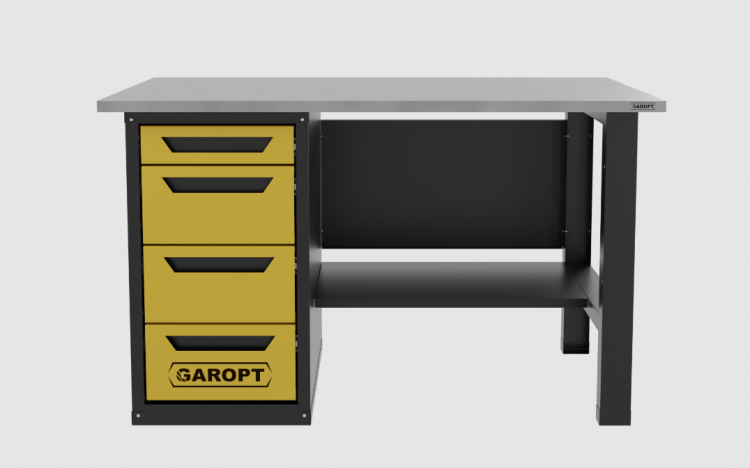 Верстак однотумбовый 4 ящика желтый 1400*700 Garopt, GT1400STY4.yell