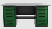 Верстак двухтумбовый 5 ящиков /5 ящиков, зеленый 1800*700 GAROPT, GT1800Y5Y5.green 