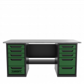 Верстак двухтумбовый 5 ящиков /5 ящиков, зеленый 1800*700 GAROPT, GT1800Y5Y5.green 
