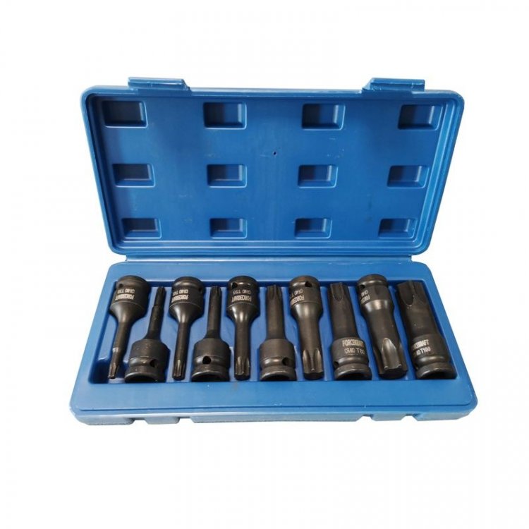 Набор головок-бит TORX ударных 10пр.,1/2"(T30, T40, T45, T50, T55, T60, T70, T80, T90, T100), в кейсе Набор головок-бит TORX ударных 10пр.,1/2"(T30, T40, T45, T50, T55, T60, T70, T80, T90, T100), в кейсе
