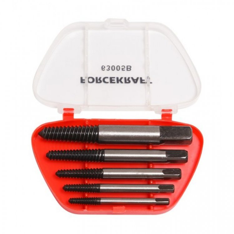 Набор экстракторов резьбы 5пр.(М3-М18; Ø:3-6мм, 6-8мм, 8-11мм, 11-14мм, 14-18мм; "мелкий шаг"), в пластиковом футляре