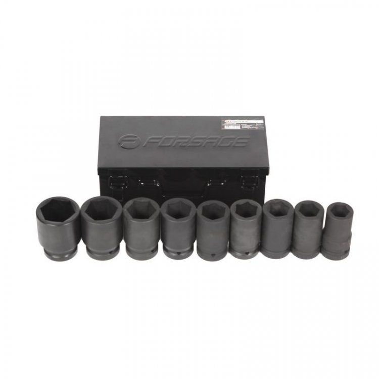 Набор головок ударных глубоких 9 пр, 1", 6гр.(27, 30, 32, 33, 36, 38, 41, 46, 50мм), в кейсе Набор головок ударных глубоких 9 пр, 1", 6гр.(27, 30, 32, 33, 36, 38, 41, 46, 50мм), в кейсе