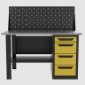Верстак однотумбовый 4 ящика с экраном желтый 1400*700 Garopt, GT1400STY4PP.yell