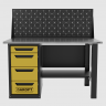 Верстак однотумбовый 4 ящика с экраном желтый 1400*700 Garopt, GT1400STY4PP.yell
