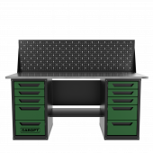 Верстак двухтумбовый 5 ящиков /5 ящиков с экраном, зеленый 1800*700 GAROPT, GT1800Y5Y5PP.green 