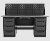 Верстак двухтумбовый 4 ящиков /4 ящиков с экраном и ящиком, серый 1800*700 GAROPT, GT1800Y1Y4Y4PP.grey Верстак двухтумбовый 4 ящиков /4 ящиков с экраном и ящиком, серый 1800*700 GAROPT, GT1800Y1Y4Y4PP.grey