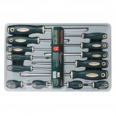 Набор отверток магнитных "Profi" S2, 14пр.(PH:0x60,1x30,1x80 2x30,2х100,3х150мм; SL:3x75,3.5x100,4x100,5x30,6x30,5.5х125,6.5х150,8х175мм)в лотке