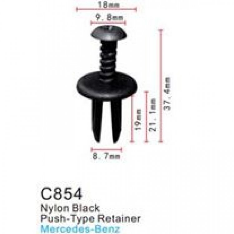 Клипса для крепления внутренней обшивки а/м универсальная пластиковая (100шт/уп.)