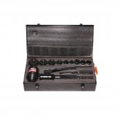 Пробойник гидравлический ручной поворотный11т (Ø22, 27.5, 34, 43, 49, 60мм; сталь нерж.-1.6мм; медь/алюм.-3.2мм,ход штока-20мм), в кейсе