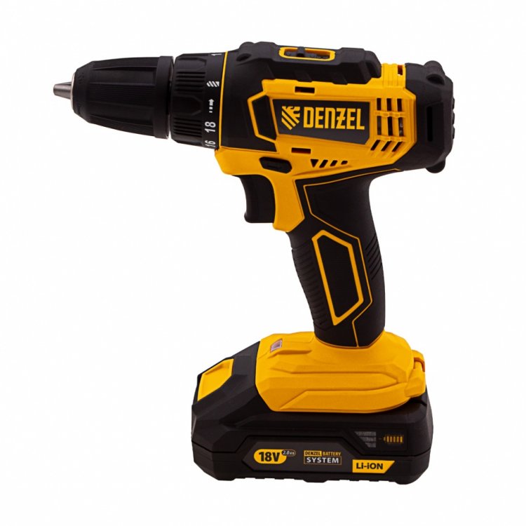 Дрель-шуруповерт аккумуляторная CDL-18-01CB, Li-Ion, 18 В, 1 акк.// Denzel