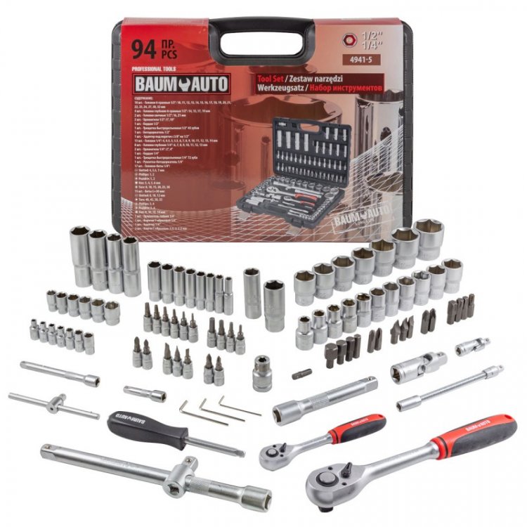 Набор инструментов 94пр. 1/2'', 1/4'' (6гр.)(4-32мм)