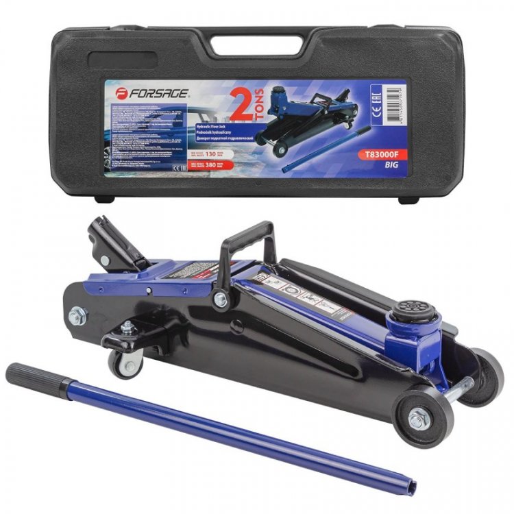 Домкрат подкатной гидравлический 2т (h min 130мм, h max 380мм) в кейсе Домкрат подкатной гидравлический 2т (h min 130мм, h max 380мм) в кейсе