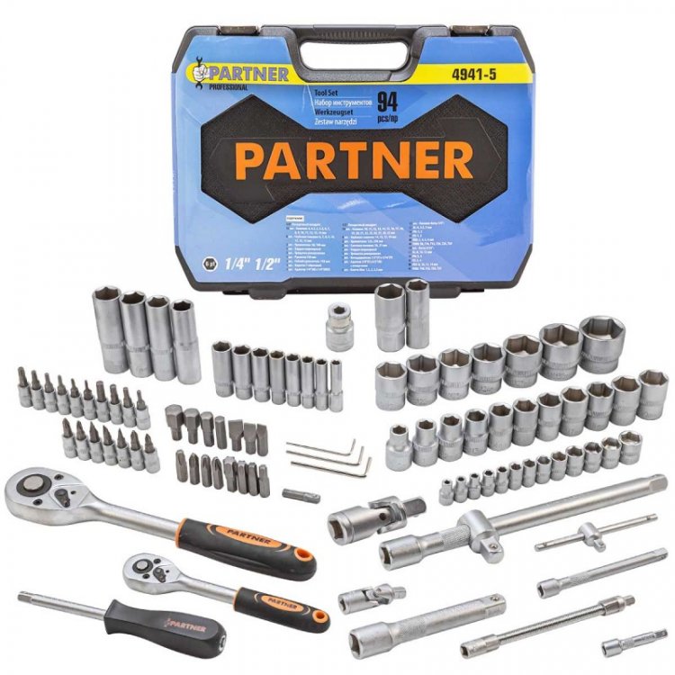 Набор инструментов 94 пр.1/4"&1/2" (6-гран)(4-32мм)