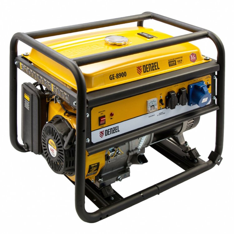 Генератор бензиновый GE-8900, 8,5 кВт, 220В/50Гц, 25 л, ручной старт// Denzel