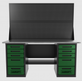 Верстак двухтумбовый 5 ящиков /5 ящиков с двумя экранами, зеленый 1800*700 GAROPT, GT1800Y5Y5PP2.green 