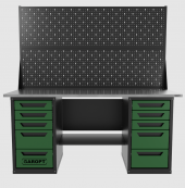Верстак двухтумбовый 5 ящиков /5 ящиков с двумя экранами, зеленый 1800*700 GAROPT, GT1800Y5Y5PP2.green 